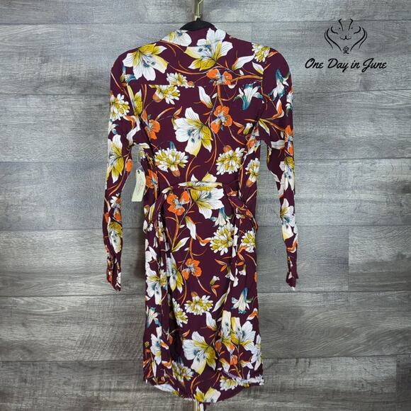 St. John's Bay Long Sleeve Button Front Tie Dress Size XS - Picture 2 of 7